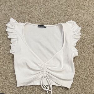 Zara White Crop Top
